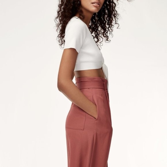 Aritzia Wilfred Elouan tie front top red size XXS - Picture 6 of 8